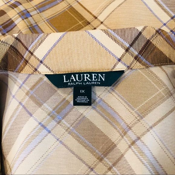 Lauren Ralph Lauren Riatana Plaid Surplice Blouse - Picture 9 of 13